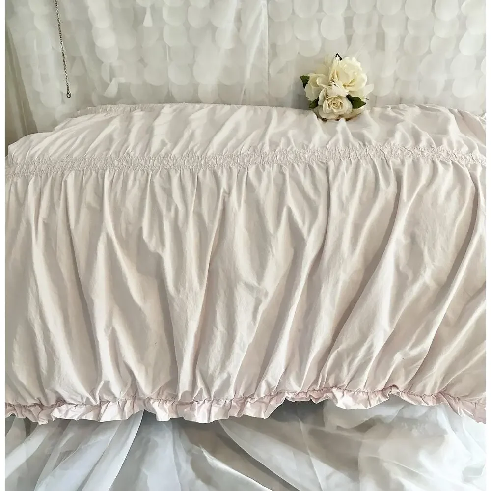 Simply Shabby Chic Full /Twin Comforter Ruffled Edges Pink 73 X 90” *Cleaned*